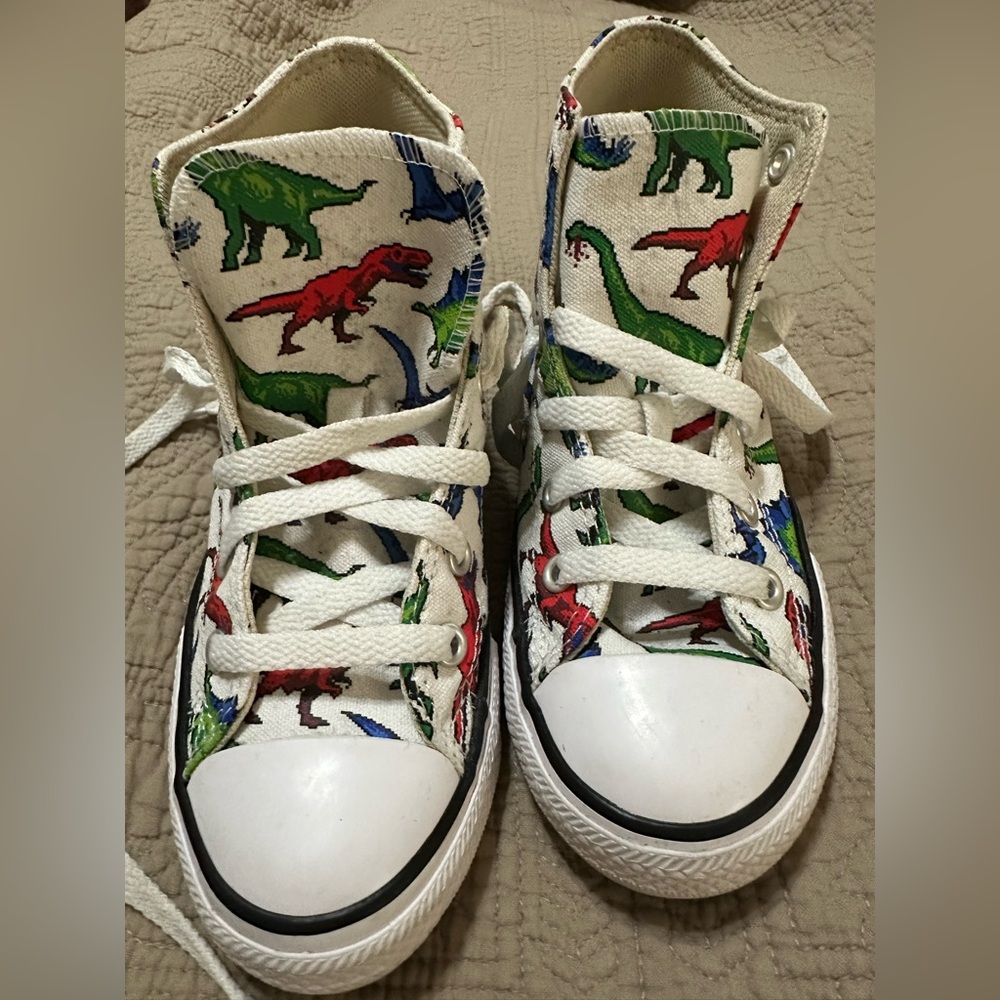Kids Converse dinosaur high tops